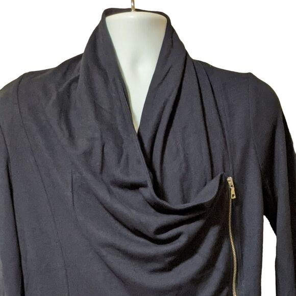 Fifteen Twenty R42013 Drape lamb leather sleeve patch jacket off center zipper L - Picture 7 of 10